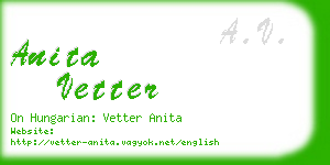 anita vetter business card